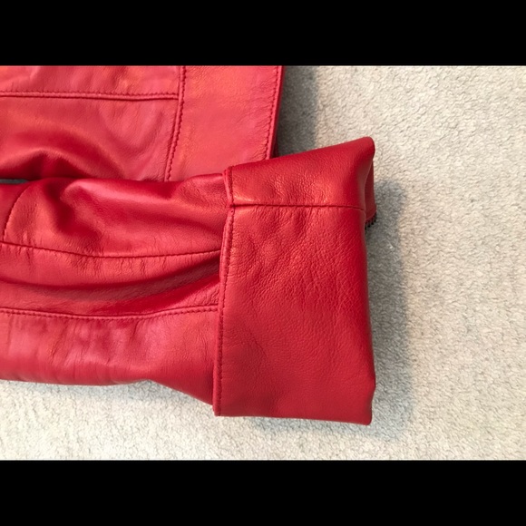 Danier | Red Italian Leather Jacket  XS ~ NWOT - Picture 9 of 15